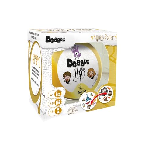 Asmodee Dobble Harry Potter, Gioco Da Tavolo Per Tutta La Famiglia, 5 Party Game Per 2 e 8 Giocatori, da 6 Anni, Edizione In Italiano, Multicolore