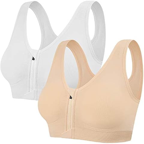 Voqeen Sujetador Deportivo Mujer con Cremallera Frontal y Almohadillas Extraíbles Cover