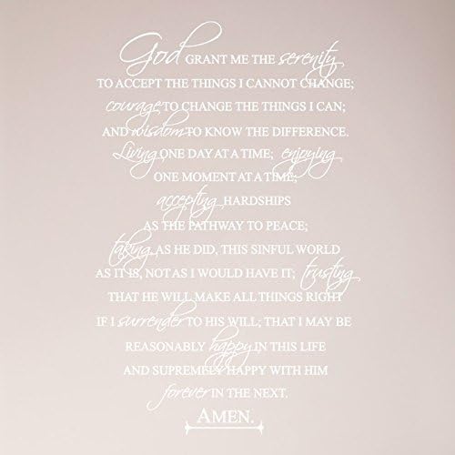 36"x24" Full Serenity Prayer Religious God Grant Me Wall Decal Sticker Art Mural Home Decor Wall Decal Sticker Art Mural Home Decor