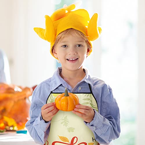 2 Pack Thanksgiving Apron Kitchen Turkey Aprons Waterproof Baking Aprons Orange Pumpkin Maple Leaves Harvest Apron Autumn Adjustable Neck Aprons For Crafting House Cleaning Women Men Gift #TOP4
