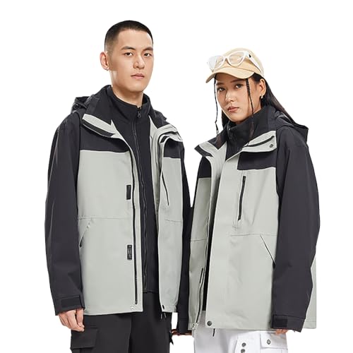 Women Men Interchange Jacket Waterproof Rain Jacket Windproof Shell Hooded Outdoor Jacket Raincoat SNC5T4693