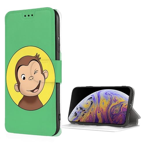Puレザー 財布型 スマホケース おさるのジョージ Iphone Se3 Iphone Se2 Iphone8 Iphone7 ケース おしゃれ かわいい 漫画 手帳型 カバー 互換性がある カード収納 軽量 薄型 耐衝撃 人気 ギフト