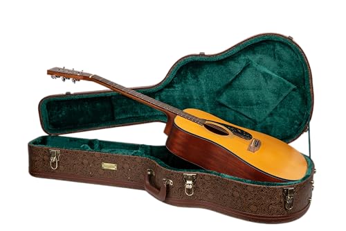 Crossrock Wooden Dreadnought Guitar Case for Martin D-28 / Taylor Grand Auditorium | Blossom Brown...