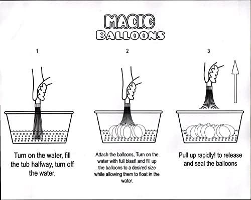 Image of PoPo Toys Holi Water Magic Balloon | Set of 6 Bunch | Auto-fill 222 Balloons | Multicolour Imported Selection (AUTOFILL BALLOONS - 222 BALLOONS) (Pack of 2)