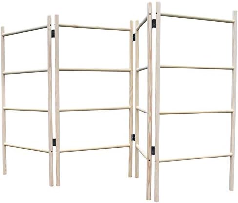 4-Panel Wooden Clothes Horse Airer - Quality, Folding Laundry Dryer