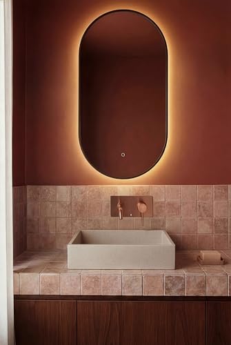 Vasque de lavabo à poser rectangle 60x39x12 EDNA en béton minéral couleur cappuccino BASS surface lisse et résistante