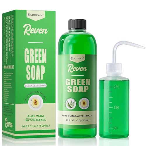 Jconly Green Soap Tattoo 500ml mit Spritzflasche 250ml Tattoo Seife Green Soap Praktisches Set zur Hautreinigung vor dem Tattoo