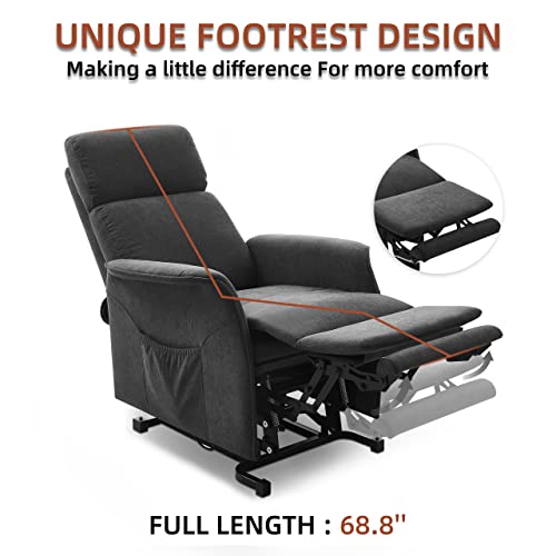 Fibo Electric Power Lift Recliner With Automatic Lift & Recline Button, Lift Chairs Recliners For Elderly With Massage And Heat, Integrated Remote Control, Extended Footrest (Fabric) #TOP3
