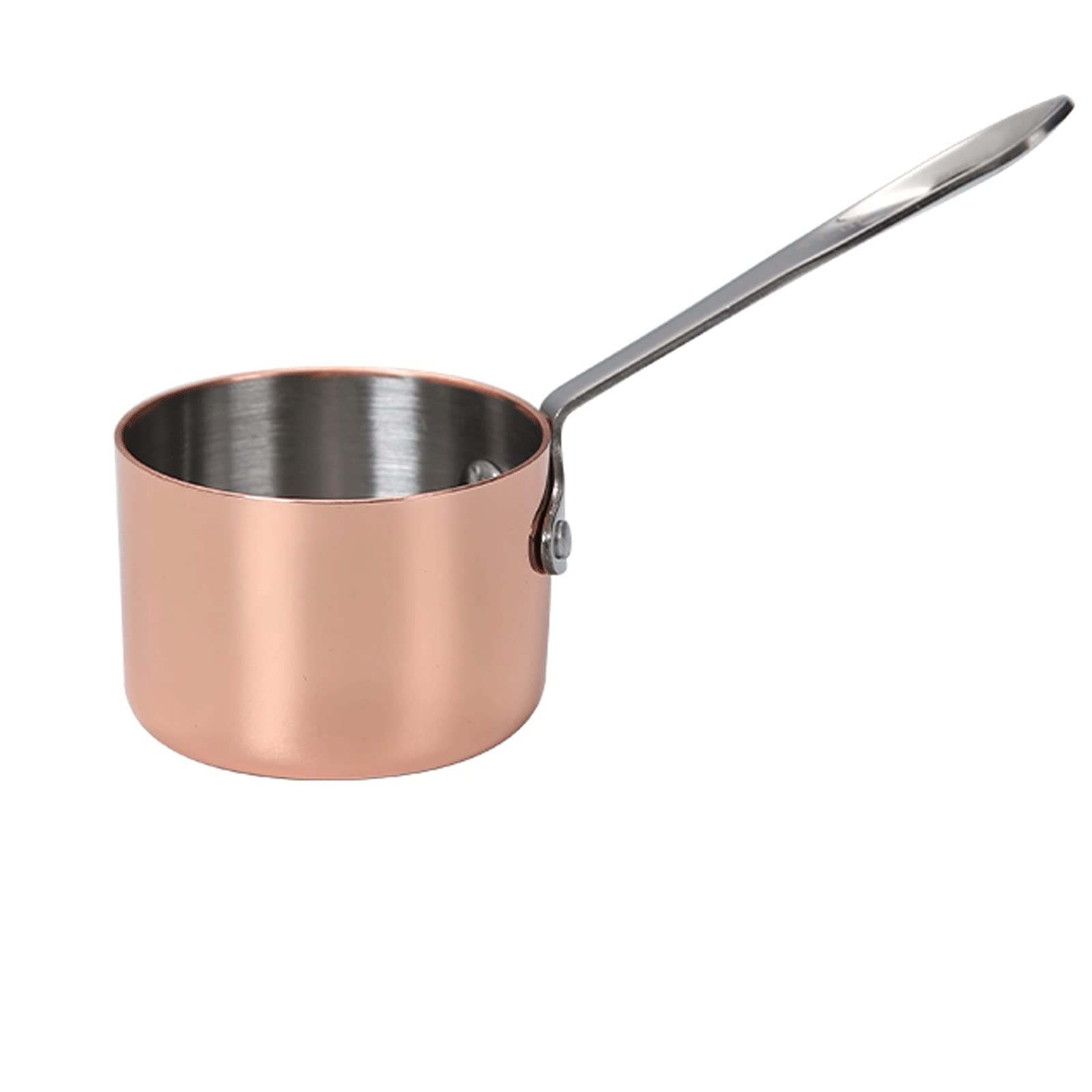 Krüge für Sahne und Milch, Wandverdickte Edelstahl Sauciere 120 ml oder 200 ml, Sauciere mit verlängertem Griff (ein Stück/Roségold) Milch (Größe: Mittel) (Größe : M)