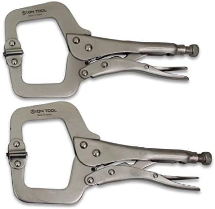 2 Pack - 11” C-Clamp Locking Pliers, Swivel Pads image 4