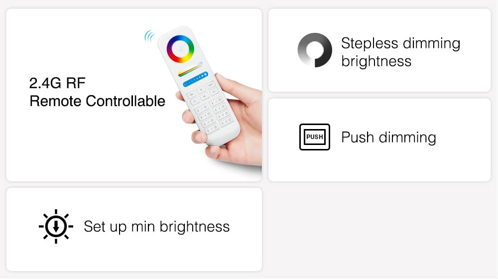 LIGHTEU®, Miboxer Zigbee3.0 y 2.4GHz Push AC 100-240V Triac Dimmer para Lámparas y Focos Regulables, TRI-C1ZR
