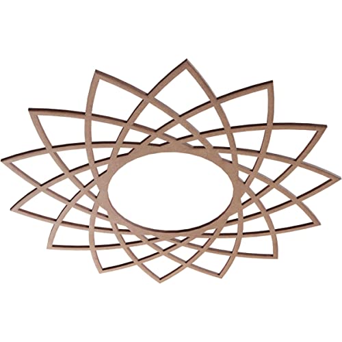 Image of Ekena Millwork 26 inchOD x 10 inchID x 1 /4 inchT Eleanor Wood Fretwork Pierced Ceiling Medallion, Hickory