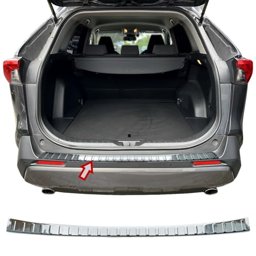 RECAMBO | Protector de Parachoques Trasero | Compatible con Toyota Rav4 V | a Partir de 2018 | Acero Inoxidable Cromado | Protección Borde de Carga