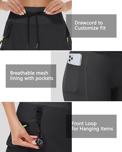 14" 20" Women's Hiking Cargo Skorts Skirts with Zipper Pockets Knee Length4