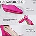 IDIFU IN3 Womens Closed Toe Heels Chunky Block Platform Pumps Pointed Toe Ankle Strap Dress Shoes for Women Comfortable Wedding Short Low Pumps Shoes(Hot Pink Satin, 8.5)
