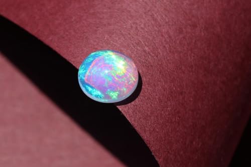 Opale éthiopienne de feu naturelle cabochon rond 9.5 mm pour création de bijoux de collection - 5
