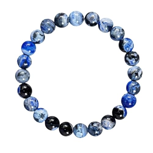 Blue Fire Agate Bracelet for Clarity & Focus - Handmade Healing Stone for Protection & Memory