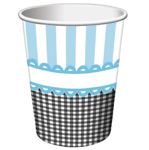 Lowest Price 8-Count 9-Ounce Hot/Cold Paper Beverage Cups, Sweet Baby Feet Blue