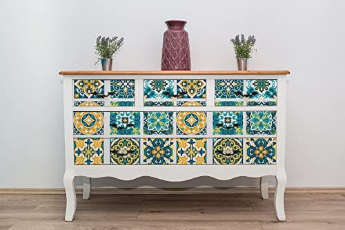 Pegatina para cómoda de salón con estampado de azulejos 5