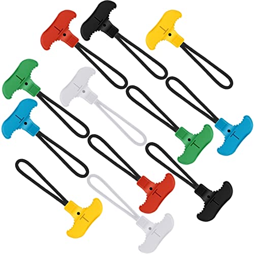 12 Pieces Zipper Pull T Shape Zipper Pulls Easily Zipper Puller Helper Small Zipper Extender Zipper Pulls Replacement for Tactical Bags Backpacks Pants Winter Sport Gear Shoes