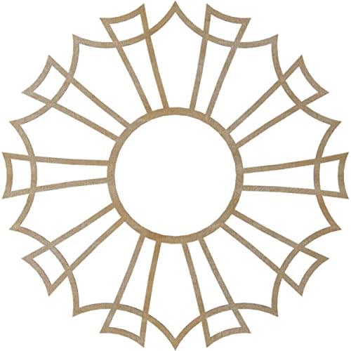 Image of Ekena Millwork 40 inchOD x 14 1 /8 inchID x 3 /8 inchT Augustus Wood Fretwork Pierced Ceiling Medallion, Birch