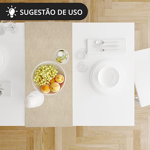 1 Caminho Trilho Mesa Impermeável PVC Juta Areia 42x140