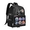 Ita Bag Preppy Backpack with Pin Display Insert for School Anime Cosplay (Black)