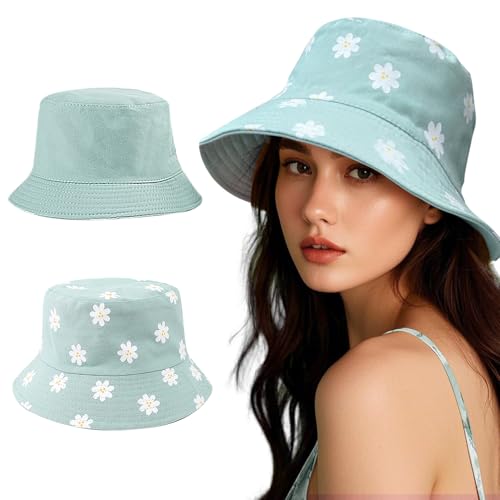 Bucket Hats for Women Man Cute Sun Beach Fisherman Hats (US, Alpha, One Size, Green)