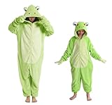 CuteOn Unisex Animal Onesie Pajamas Cosplay Halloween Costume Christmas Sleepwear Homewear for Adult Frog-S