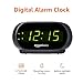 Amazon Basics Small Digital Oval Alarm Clock With LED Display, Nightlight & Battery Backup, Black, 4.5 x 3.5 x 2.4 Inches
