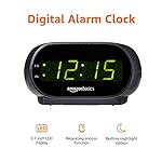 Amazon Basics Small Digital Oval Alarm Clock With LED Display, Nightlight & Battery Backup, Black, 4.5 x 3.5 x 2.4 Inches - Image 4