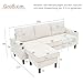 Merax Ecksofa 3-Sitzer Sofa mit Polsterhocker, Gepolstertes Sofa mit USB & Typ-C, 2 Getränkehaltern, L-förmiges Schlafsofa, Polstermöbel für Wohnzimmer, Wohnung, Lounge und Schlafzimmer, Beige