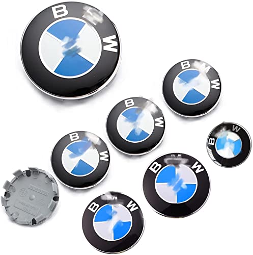 7pcs Emblem Center Wheel Caps: Blue & White Emblem 4pcs Wheel Center Caps 68mm, 1pcs Hood Emblem 82mm, 1pcs Trunk Logo 74mm, 1pcs Steering Wheel Decal 45mm 7pcs Emblem Center Wheel Caps: Blue & White Emblem 4pcs Wheel Center Caps 68mm, 1pcs Hood Emblem 82mm, 1pcs Trunk Logo 74mm, 1pcs Steering Wheel Decal 45mm