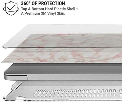Skinit Case + Skin Compatible with MacBook Air 13in (2020) Originally Designed Rose Gold Marble Design