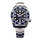 San Martin Tuna SBDC001 - Reloj automático de buceo para hombre, cristal de zafiro, 20 bares, reloj de pulsera de acero inoxidable para hombre, relogio Masculino (azul), Azul, Mecánico