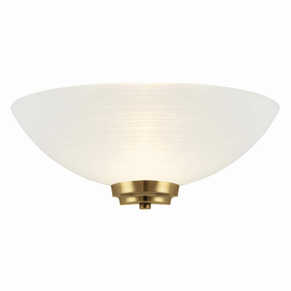 Betta Lighting Antique Brass 1 Light Flush Wall Light Uplighter, Finish With White Painted Glass