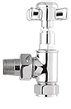 Se venden por pares. Hudson Reed HT336 Victorian Crosshead - Radiador angular con válvulas (cromo)