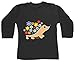 Hariz - Camiseta de manga larga para bebé, diseño de erizo con flores negro negro pingüino Talla:6-12 meses