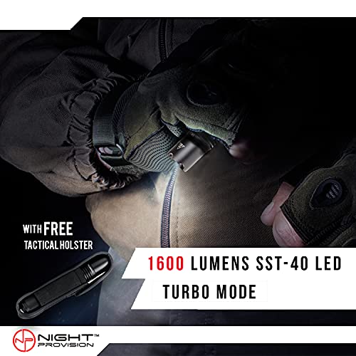 Tx11 Tactical Flashlight With Duty Belt Holster Luminus 1600 Lumens Led For Police Security Military Grade Brightest Tac Flashlights (Battery Not Included) #TOP1