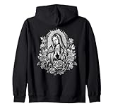 Our Lady Virgen De Guadalupe Virgin Mary Floral Zip Hoodie