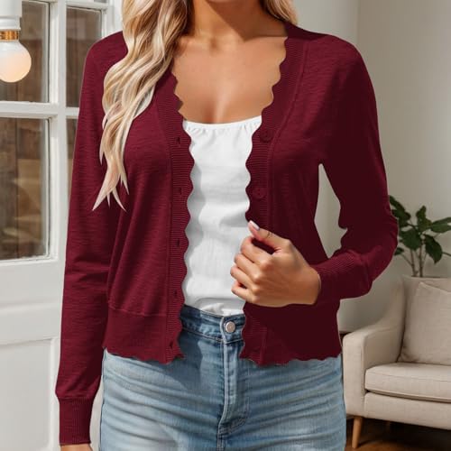 Chaqueta de punto para mujer cárdigan corto ligero que no abulta 2