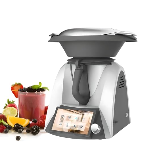 Procesador de Alimentos Inteligente, 18 Funciones Preestablecidas, Máquina de Cocina Automática, Pantalla Táctil TFT de 7», Robot de Cocina Inteligente, 37-160℃ Temperatura Ajustable, Cocina White