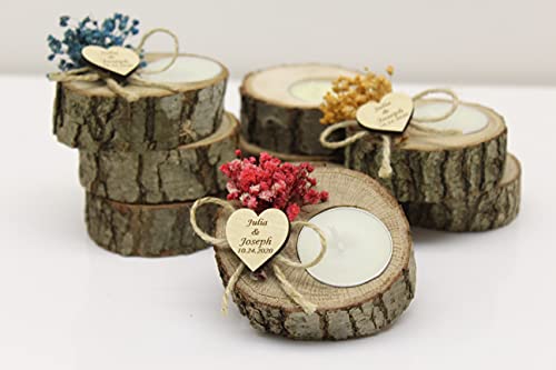 100 Pcs Rustic Candle Holders, Wedding Favors In Bulk,Personalized Gifts For Guest, Wood Tealight Candle Holder, Wedding Guest Gifts,Funeral Favors, Bridal Shower Candles, Candle Wedding Favors #TOP4