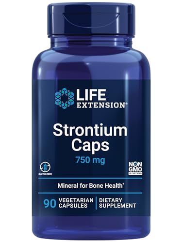 Life Extension Strontium Caps Trace Mineral for Advanced Bone Health Support Gluten Free Non-GMO Vegetarian 90 Capsules