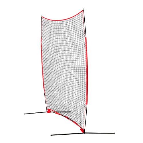 VEVOR Barricade Backstop Net, 12x9 ft Ball Sports Barrier Netting, Portable Practice Equipment with Carry Bag, Protection Screen for Baseball Softball Lacrosse Soccer Hockey Training, for Backyard