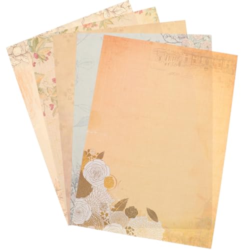 Holibanna 欧風田園スル便箋種 美しいロマンチックデザイン 手紙や詩 挨拶状になレター用紙 感謝状やラブレターに使える多用途ステーショナ