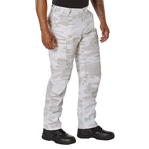 Rothco Tactical BDU Pants – Rugged Cargo Outdoor Hiking EDC Work Uniform, White Camo, M
