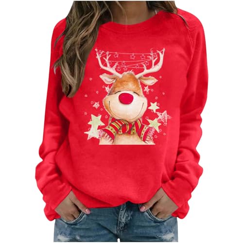 Generisch Weihnachtspullover Damen Weihnachten Sweatshirt Lustige...