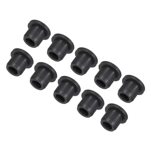 MECCANIXITY High Temp Silicone Plugs, Black, T Shaped, 10mm Mount, Pack of 10
