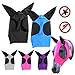Horse Fly Mask 3D Design Summer Eye Shield Prevent Mosquito Ear Half Face Mesh Protective Cover Parts for Horse(Black)